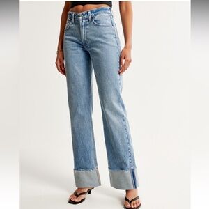 Abercrombie Mid Rise Baggy Jean Cuffed